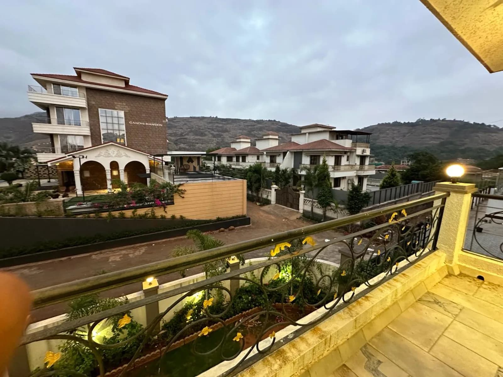 A villa terrace overlooking the Lonavala hills